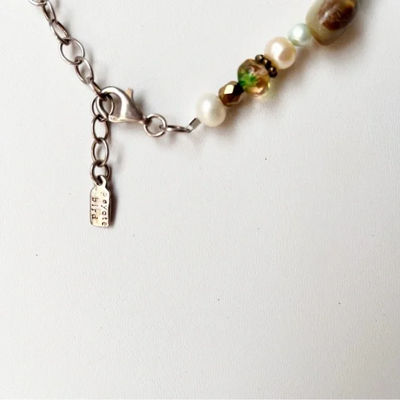 Vintage Peyote Bird 925 Sterling Silver and Multicolor Gemstone Beaded Necklace - Picture 7 of 16